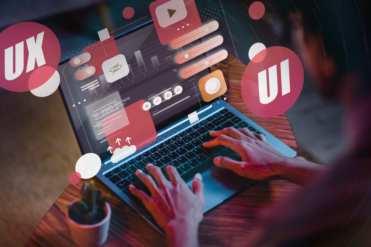 ui ux representations with laptop